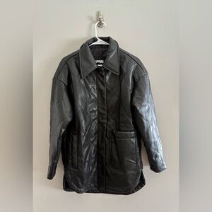 Evereve Apparis Stevie Black Quilted Vegan Leather Jacket | Size XS
